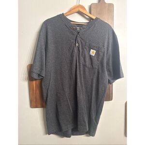 Carhartt men’s loose fit button up pocket tee grey size Medium